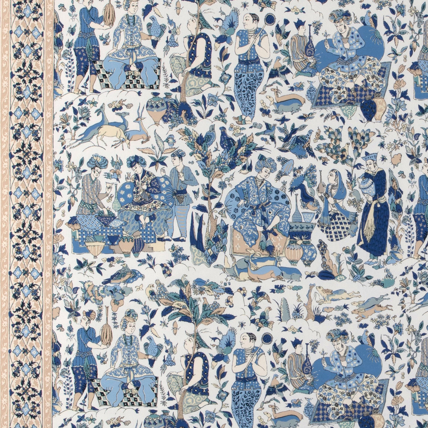 8024100-516 SHALIMAR PRINT BLUE/SAND BRUNSCHWIG & FILS