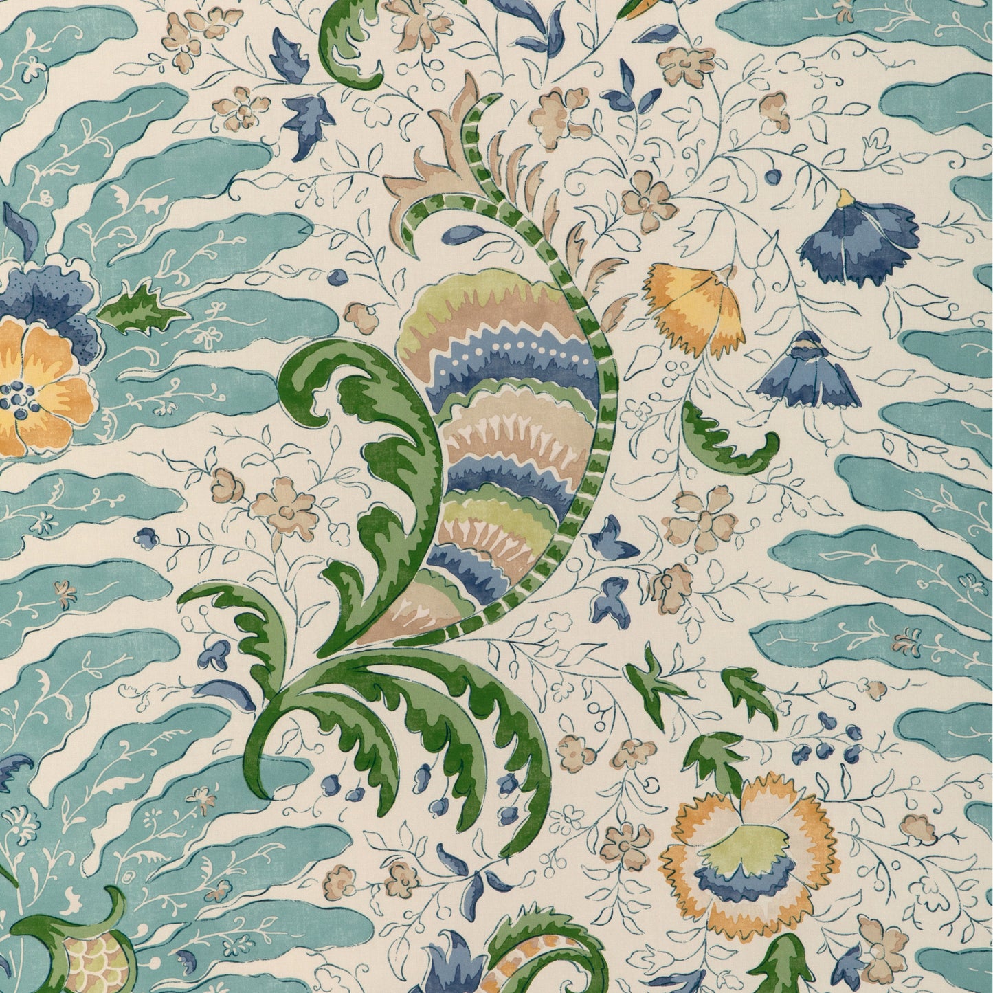 8024105-355 RIVIERE PRINT AQUA BRUNSCHWIG & FILS