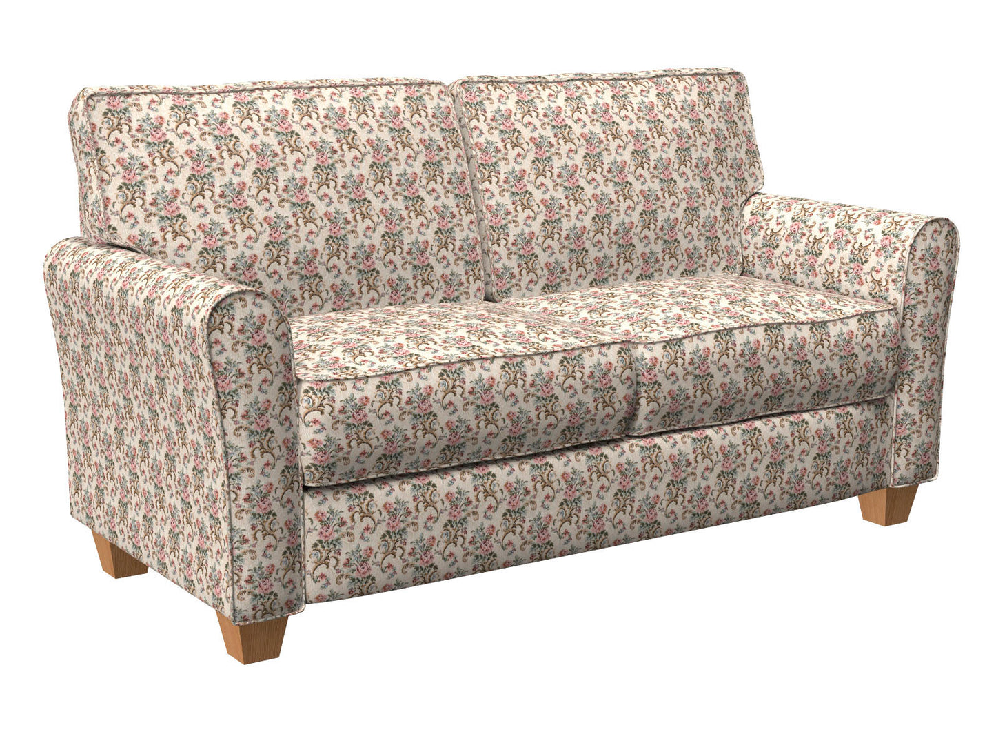 8858 Floral Rose Mist Green,Pink Charlotte Fabrics