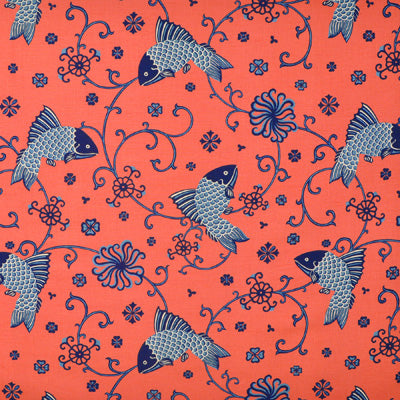 949104-LJ ORIENTAL FISHES INDIGO LEE JOFA Fabrics Drapery Upholstery
