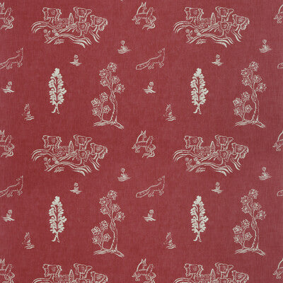 AM100318-19 FRIENDLY FOLK HUNTSMAN RED KRAVET COUTURE Fabrics Drapery Upholstery