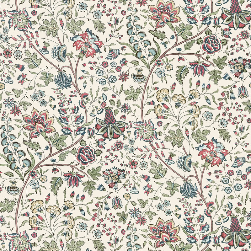 AT10724 Anna French Red and Blue Wallpaper