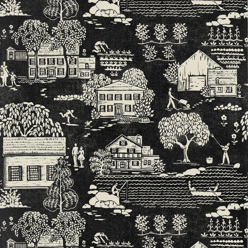 AT16163 Anna French Black Wallpaper