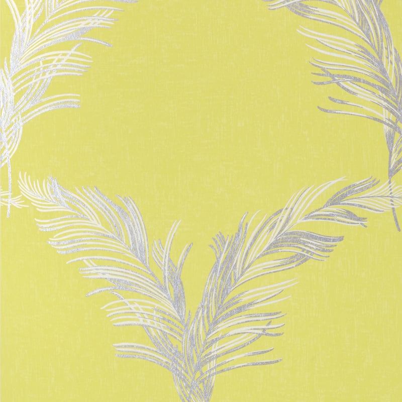 AT7925 Anna French Metallic Silver on Citron Wallpaper