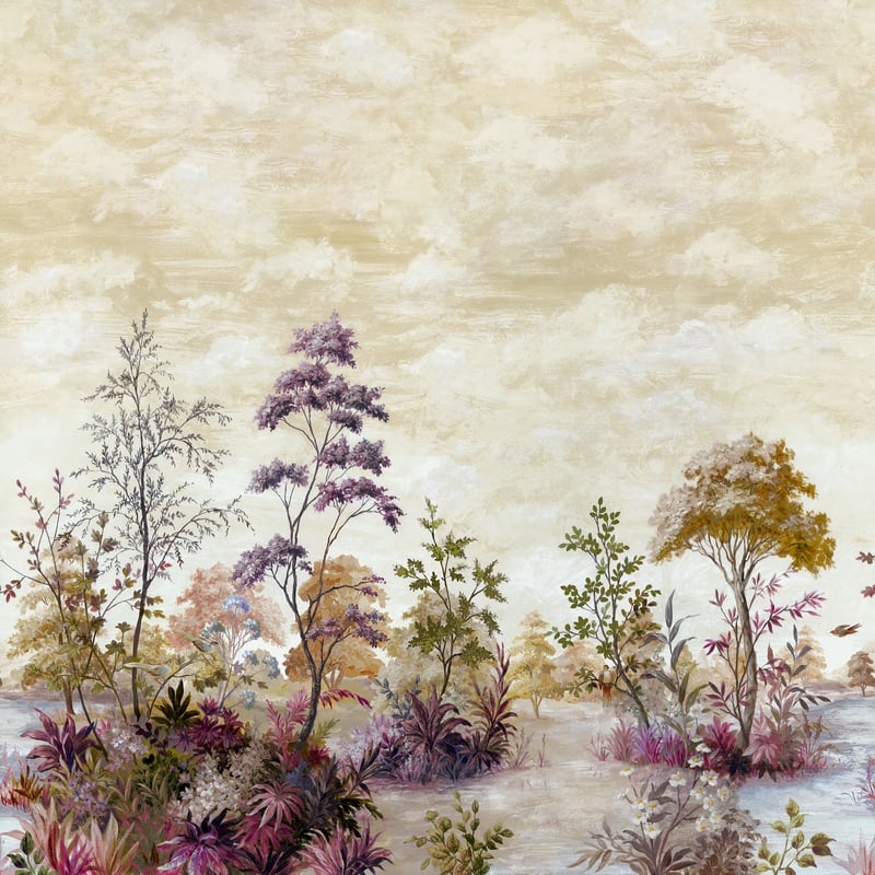 ATM16153 Anna French Eggplant on Pearl Wallpaper