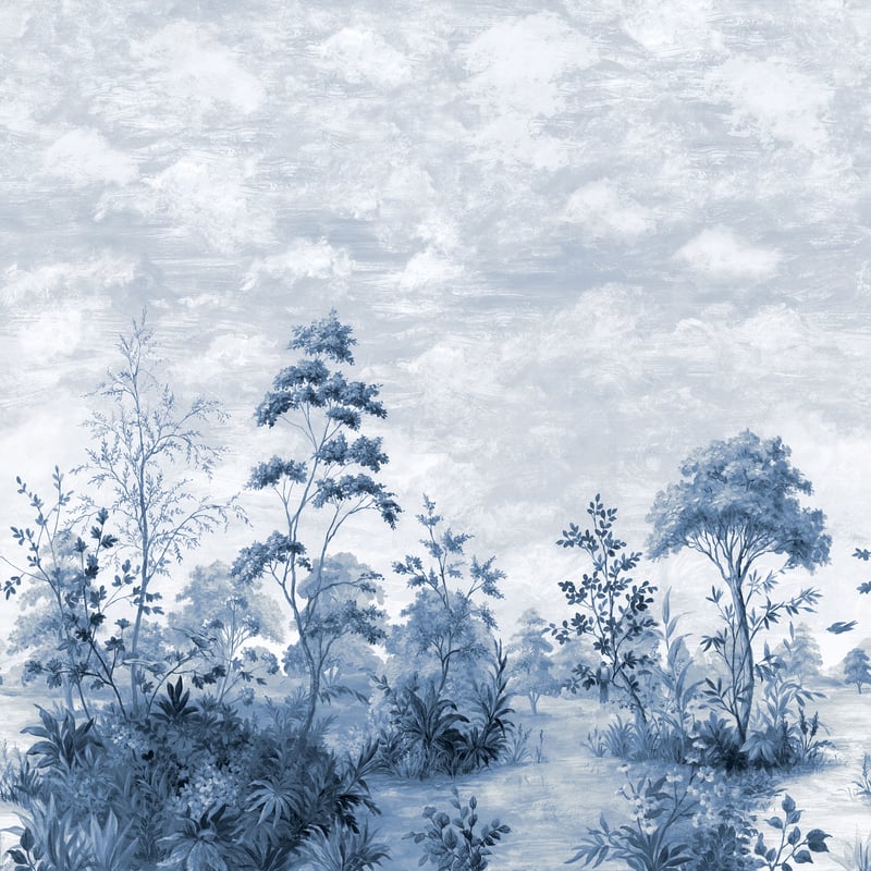 ATM16155 Anna French Blue and White on Pearl Wallpaper