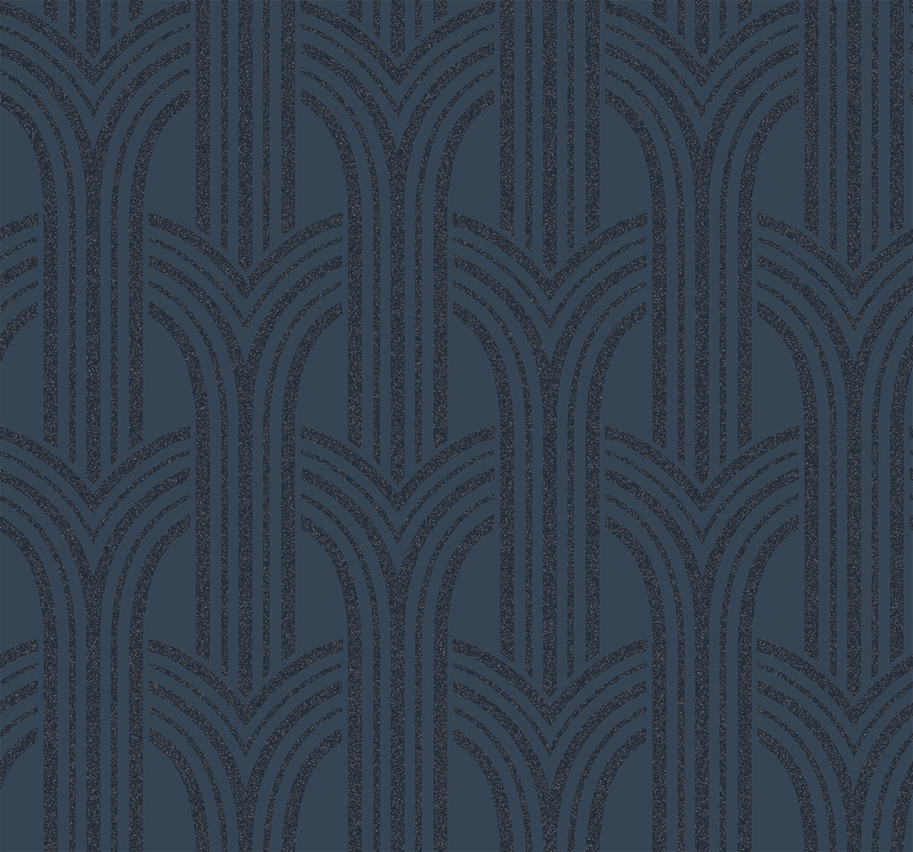 BD50402 Seabrook Designs Etten Beaded Wallpaper Déco Arches Blue Lustre