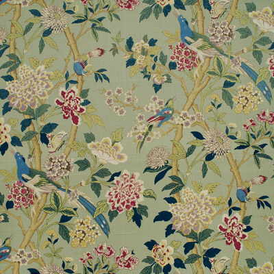BP10148-3 HYDRANGEA BIRD AQUA/ROSE G P & J BAKER Fabrics Drapery Upholstery