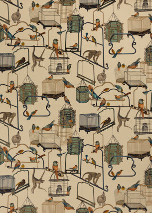 BP10591-1 MENAGERIE VELVET PARCHMENT G P & J BAKER Fabrics Drapery Upholstery
