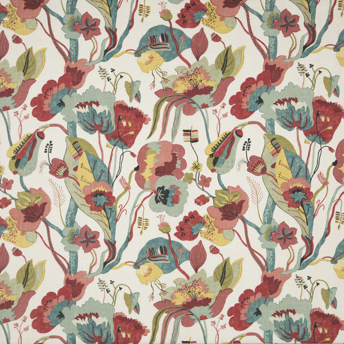 BP10631-4 CALIFORNIA LINEN/TEAL/PIMENTO G P & J BAKER Fabrics Drapery Upholstery