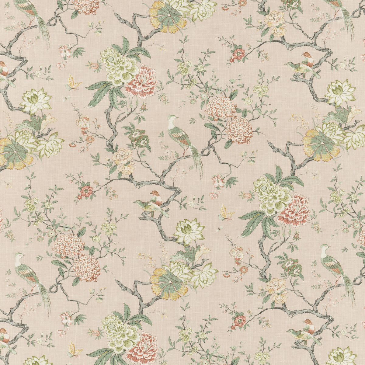 BP10771-1 ORIENTAL BIRD SIGNATURE BLUSH G P & J BAKER Fabrics Drapery Upholstery