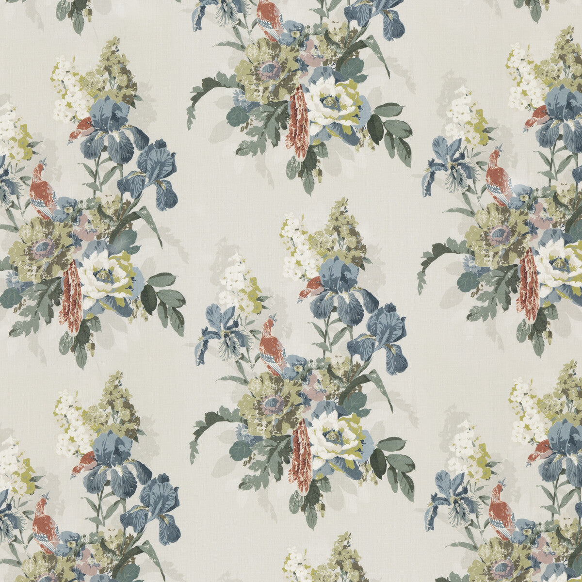 BP10774-2 BIRD & IRIS INDIGO G P & J BAKER Fabrics Drapery Upholstery