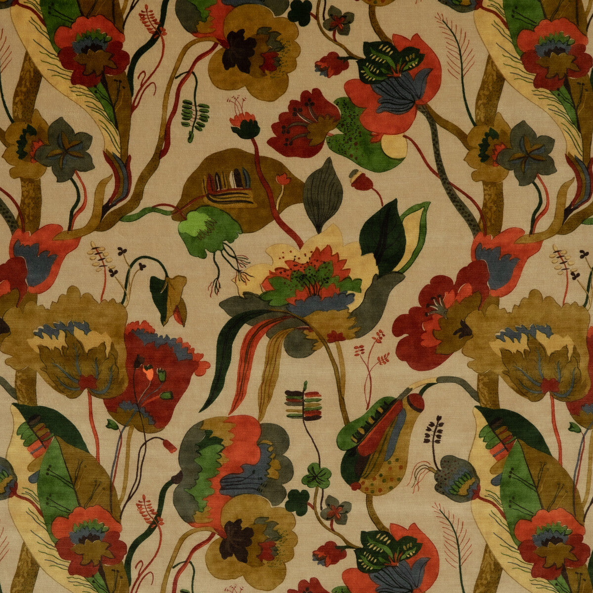 BP10813-4 CALIFORNIA VELVET RED/CREAM G P & J BAKER Fabrics Drapery Upholstery