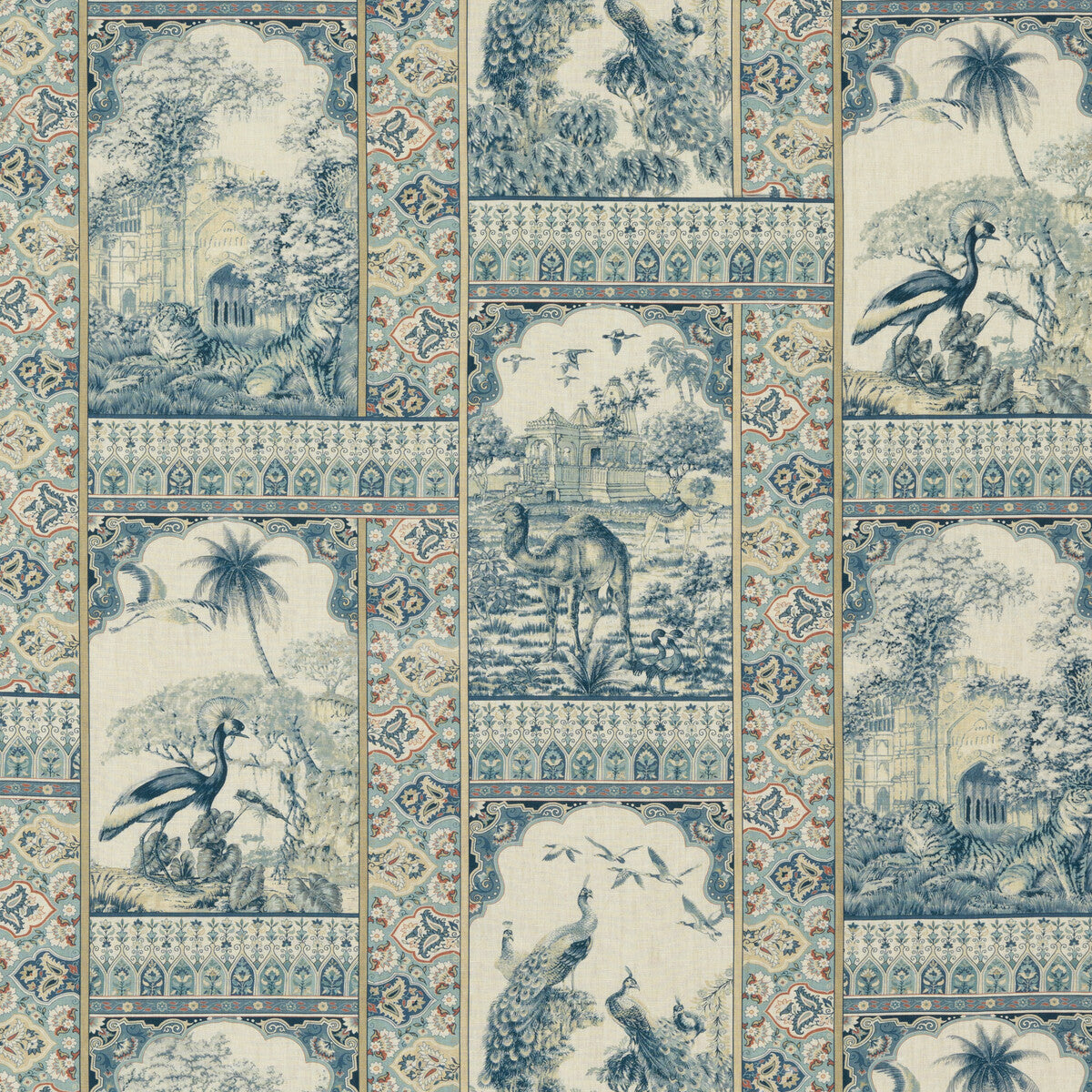 BP10834-1 INDIENNE TOILE RED/BLUE G P & J BAKER DRAPERY