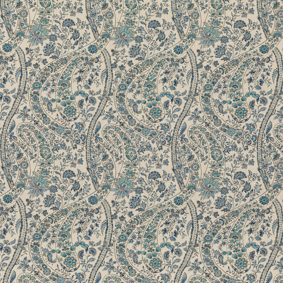 BP10835-1 BUKHARA PAISLEY BLUE G P & J BAKER DRAPERY