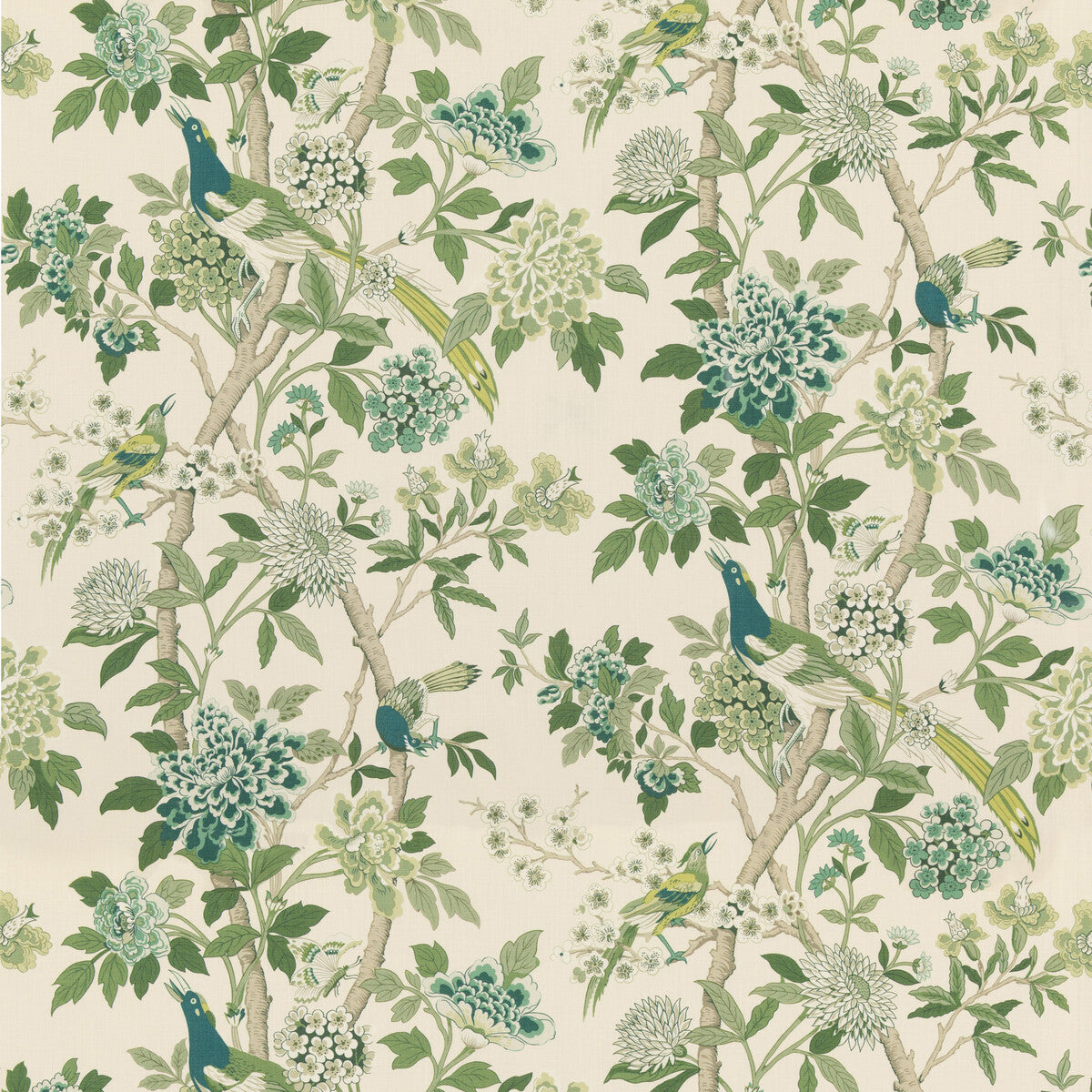 BP10851-2 HYDRANGEA BIRD (ARCHIVE) GREEN G P & J BAKER Fabrics Drapery Upholstery