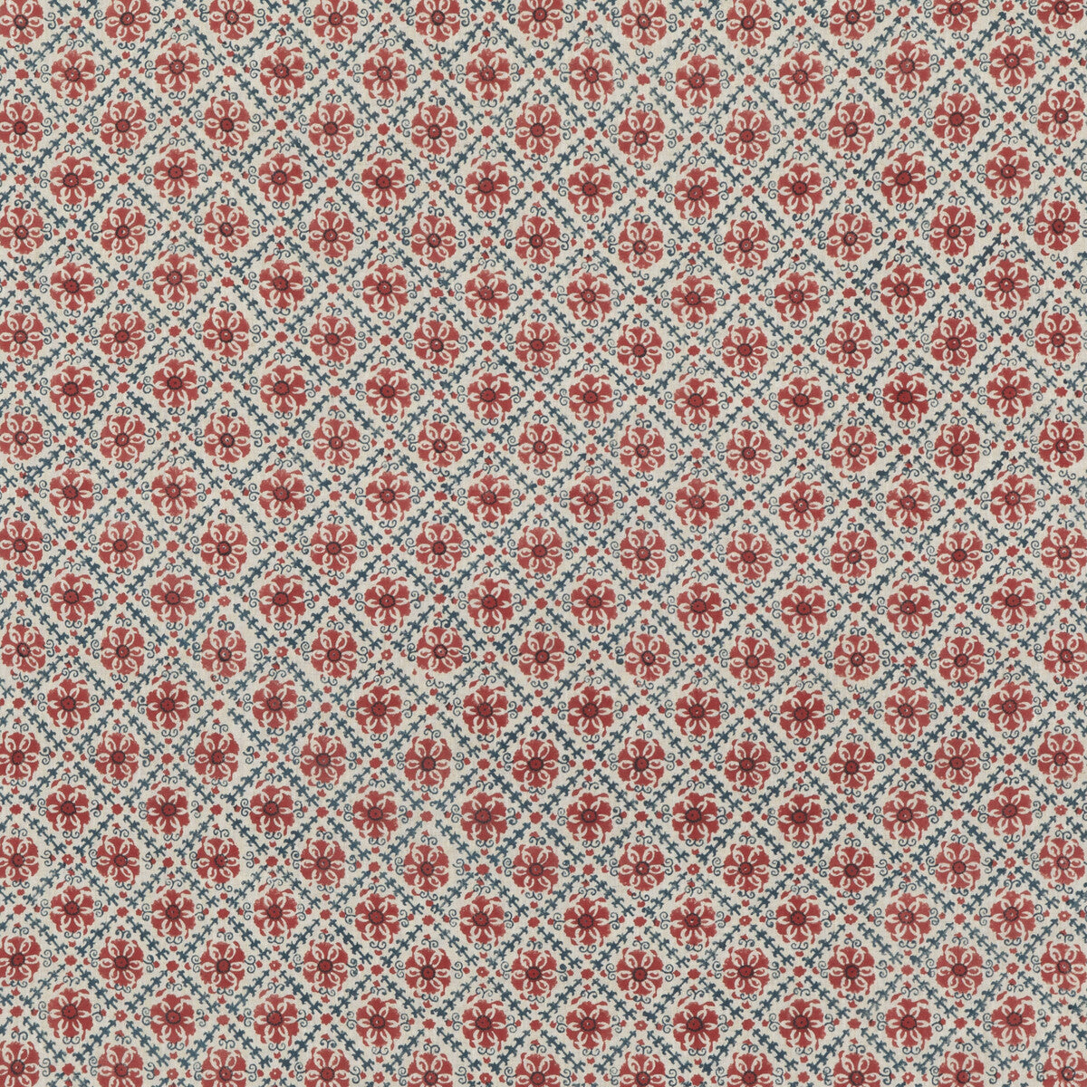 BP10909-2 CAMDEN TRELLIS RED/ BLUE G P & J BAKER Fabrics Drapery Upholstery