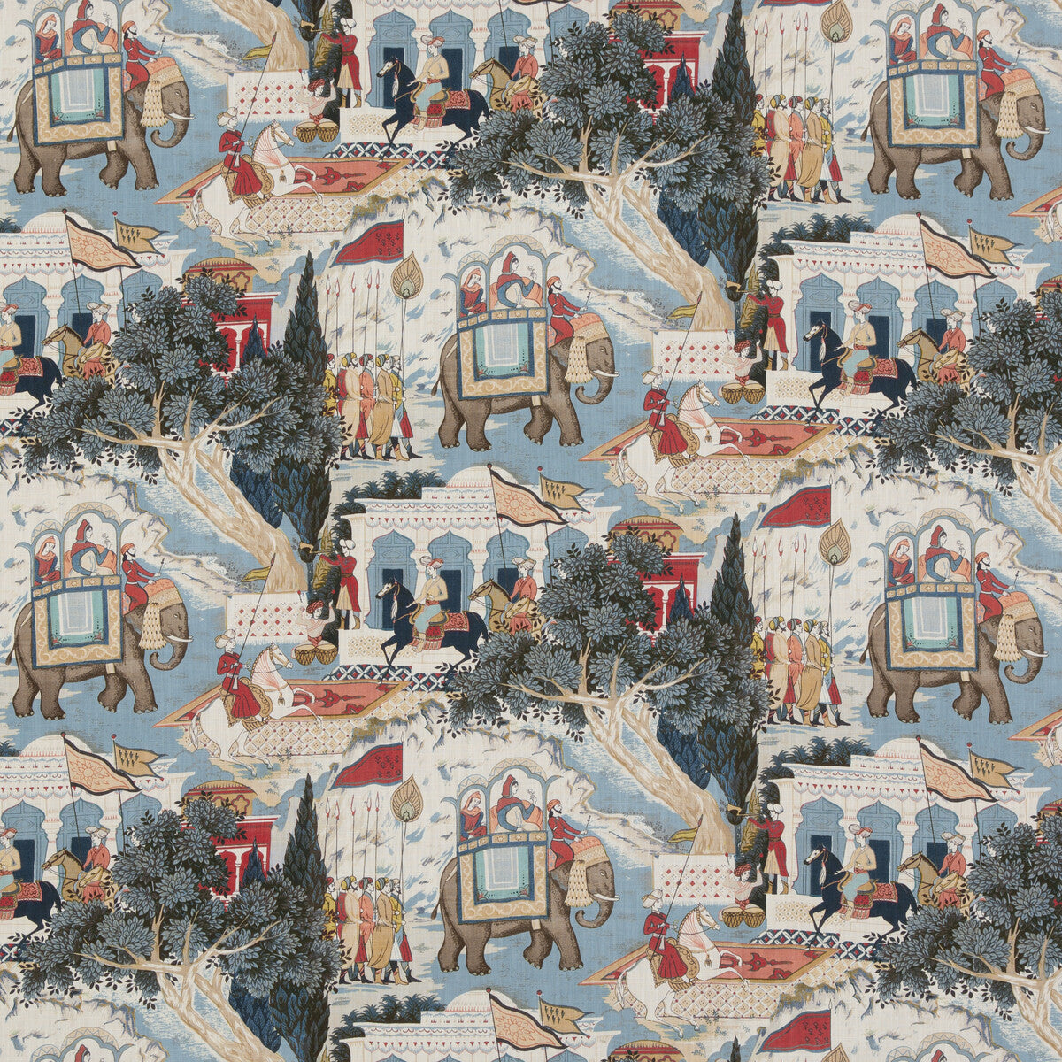 BP10927-1 SHALIMAR INDIGO/RED G P & J BAKER Fabrics Drapery Upholstery