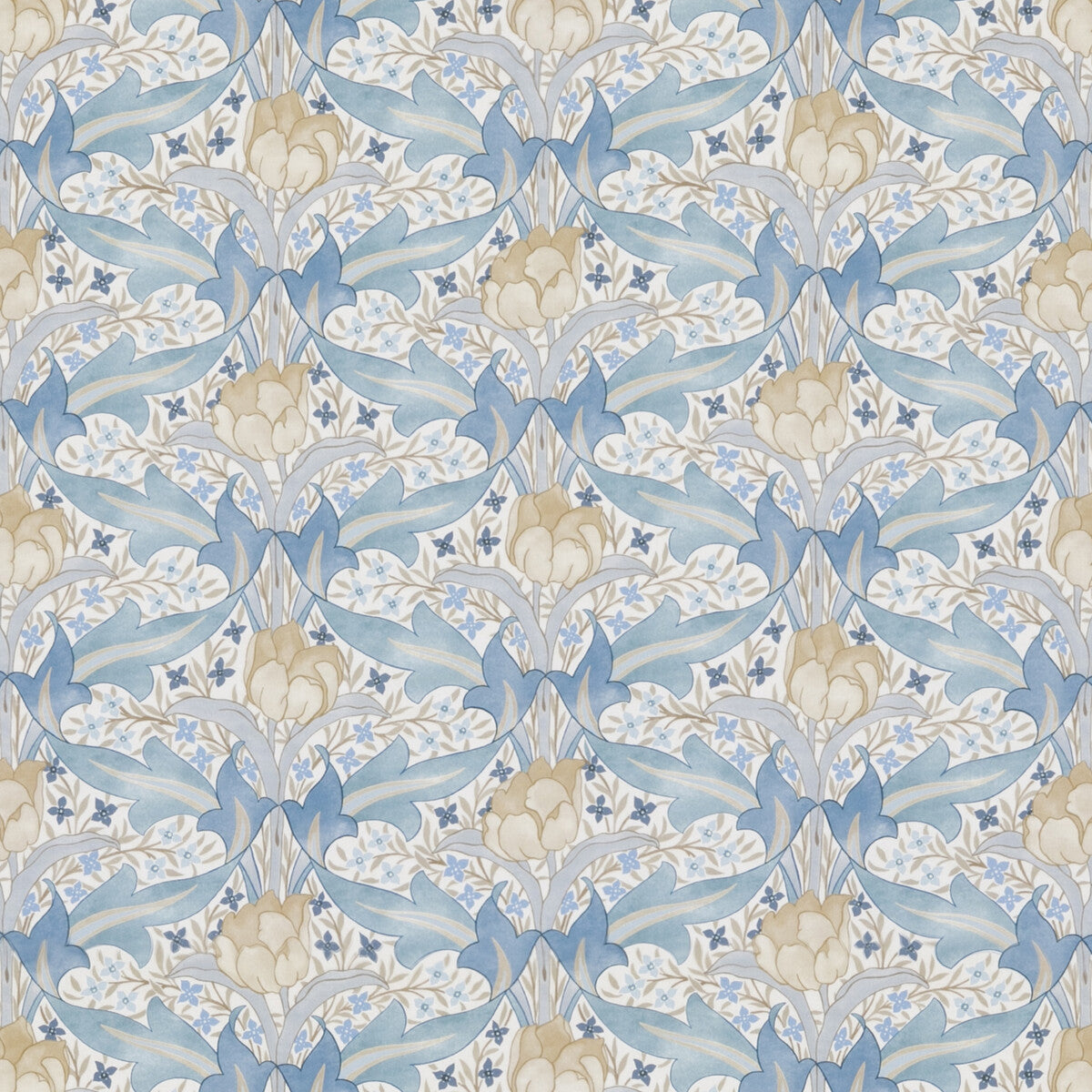 BP10977-2 TULIP & JASMINE COTTON BLUE G P & J BAKER Fabrics Drapery Upholstery