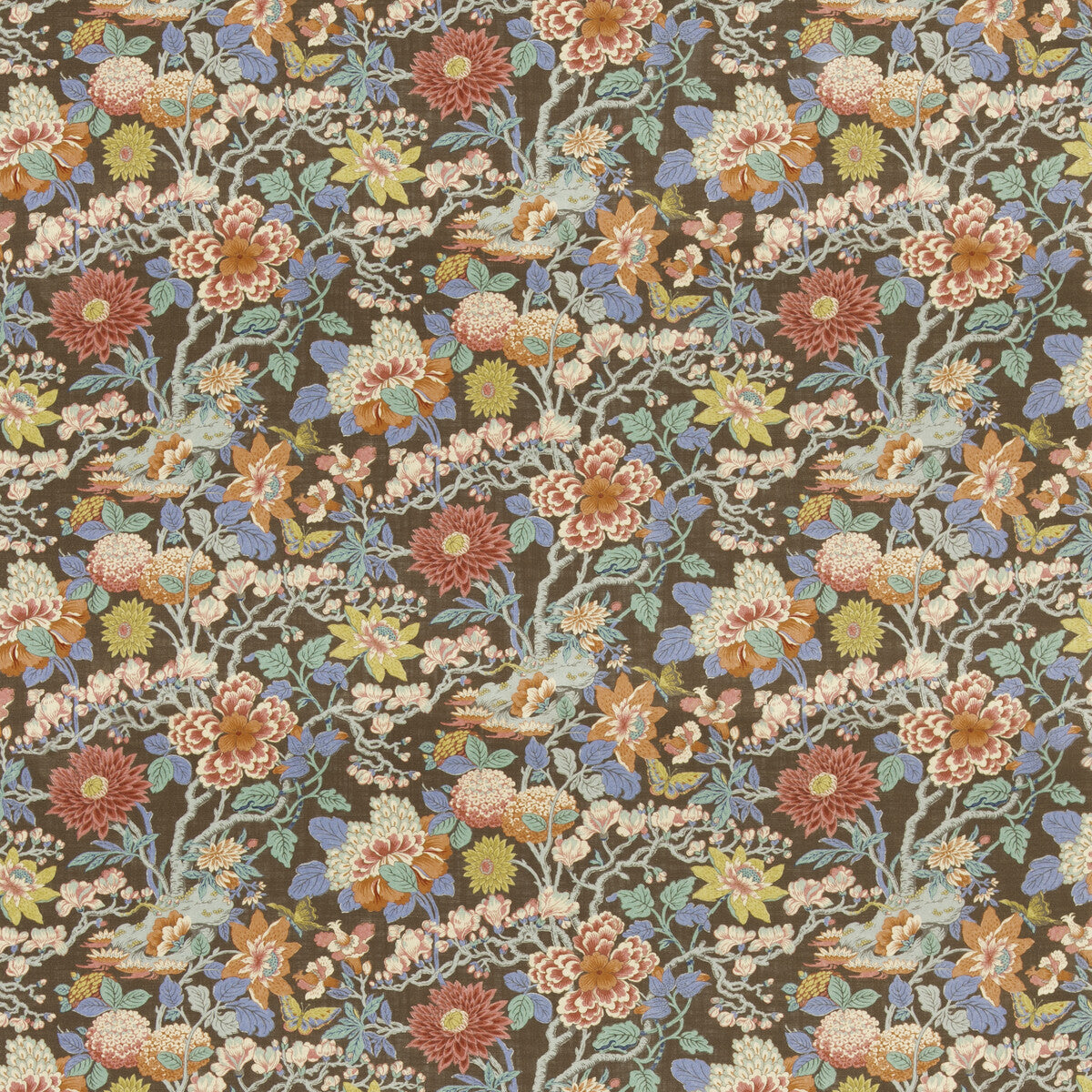 BP11075-5 LITTLE MAGNOLIA ESPRESSO G P & J BAKER Fabrics Drapery Upholstery