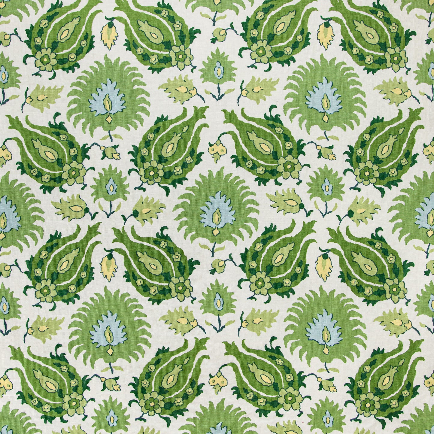 BR-700020-3033 KASHMIRI LINEN PRINT LEAF/ALOE BRUNSCHWIG & FILS
