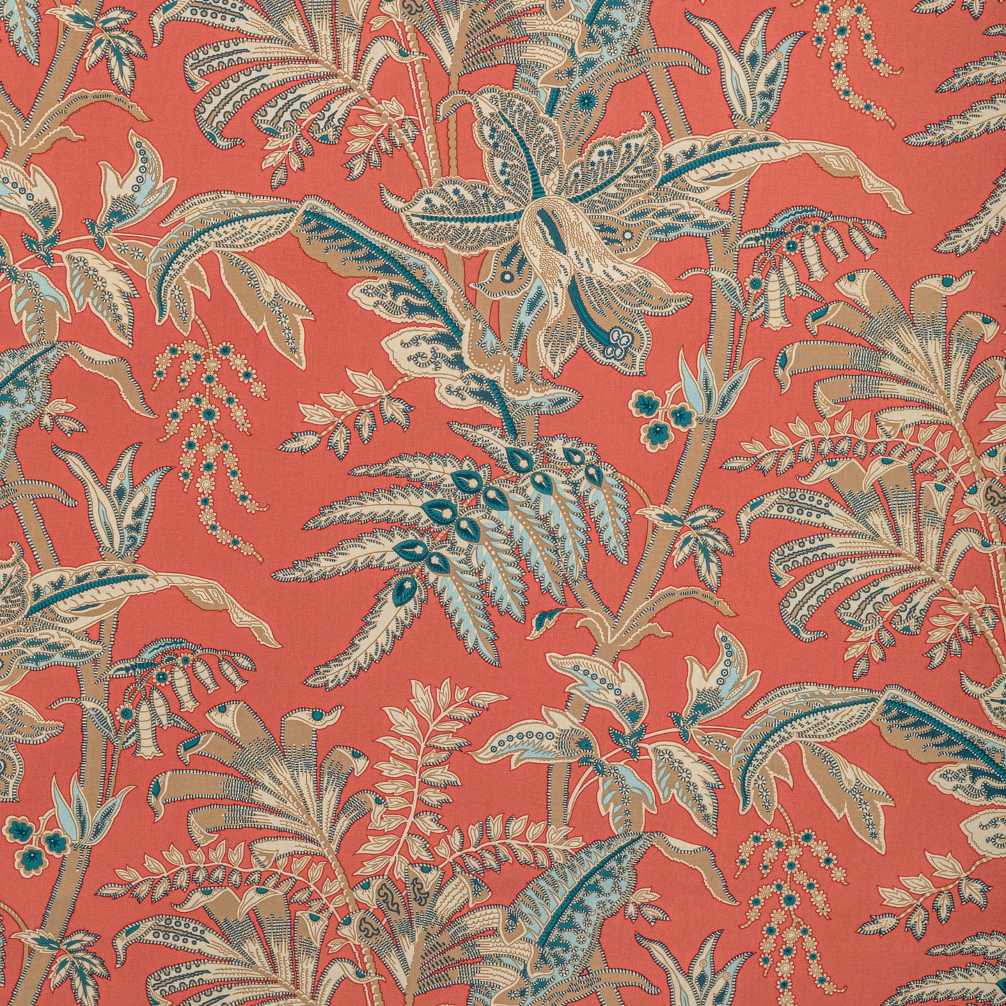 BR-79121-2413 SEYCHELLES COTTON PRINT CORAL BRUNSCHWIG & FILS