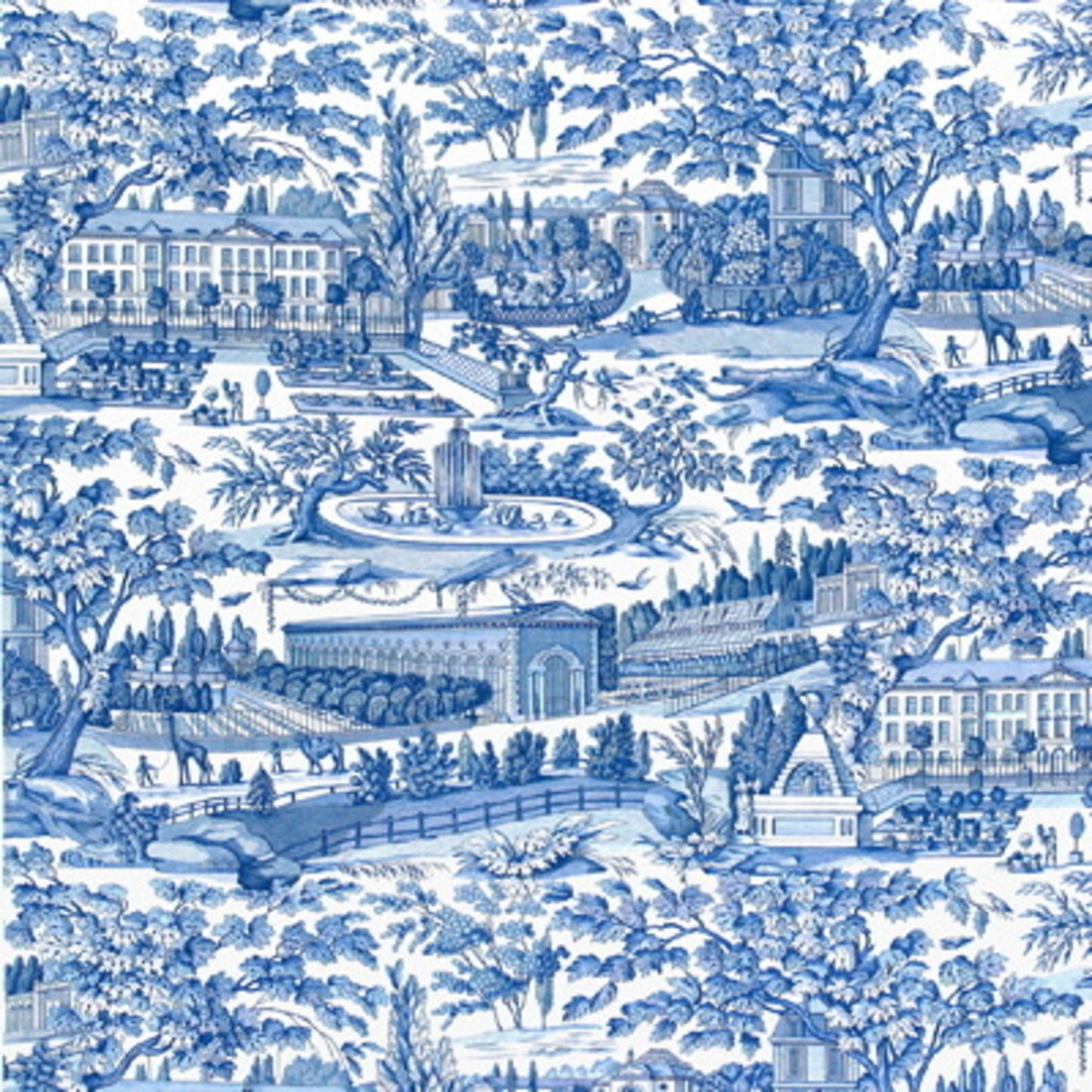 BR-79744-222 ZARAFA COTTON PRINT BLUE BRUNSCHWIG & FILS