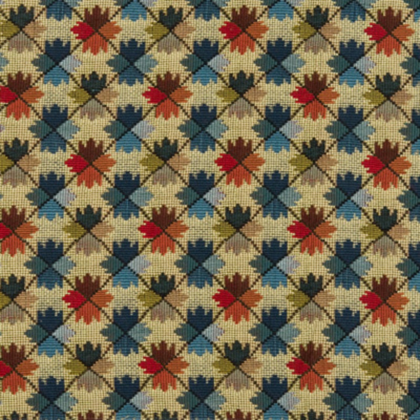 BR-89071-M21 OATLANDS TAPESTRY BLUE/RED BRUNSCHWIG & FILS