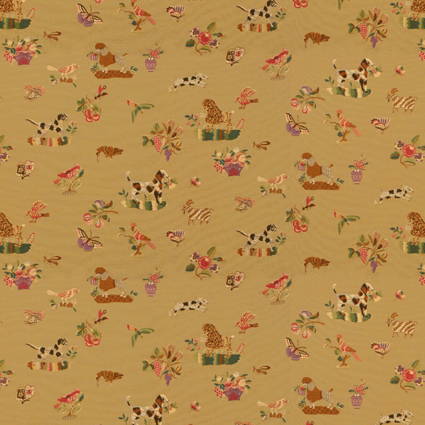 BR-89477-075 ANIMALITOS WOVEN TAPESTRY CAMEL BRUNSCHWIG & FILS