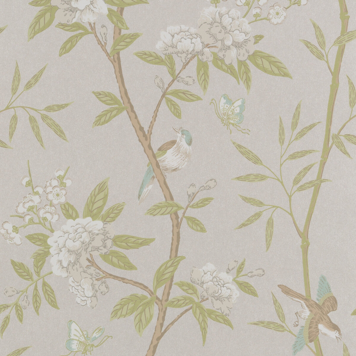 BW45066-4 PEONY & BLOSSOM IVORY/WILLOW G P & J BAKER Wallpaper
