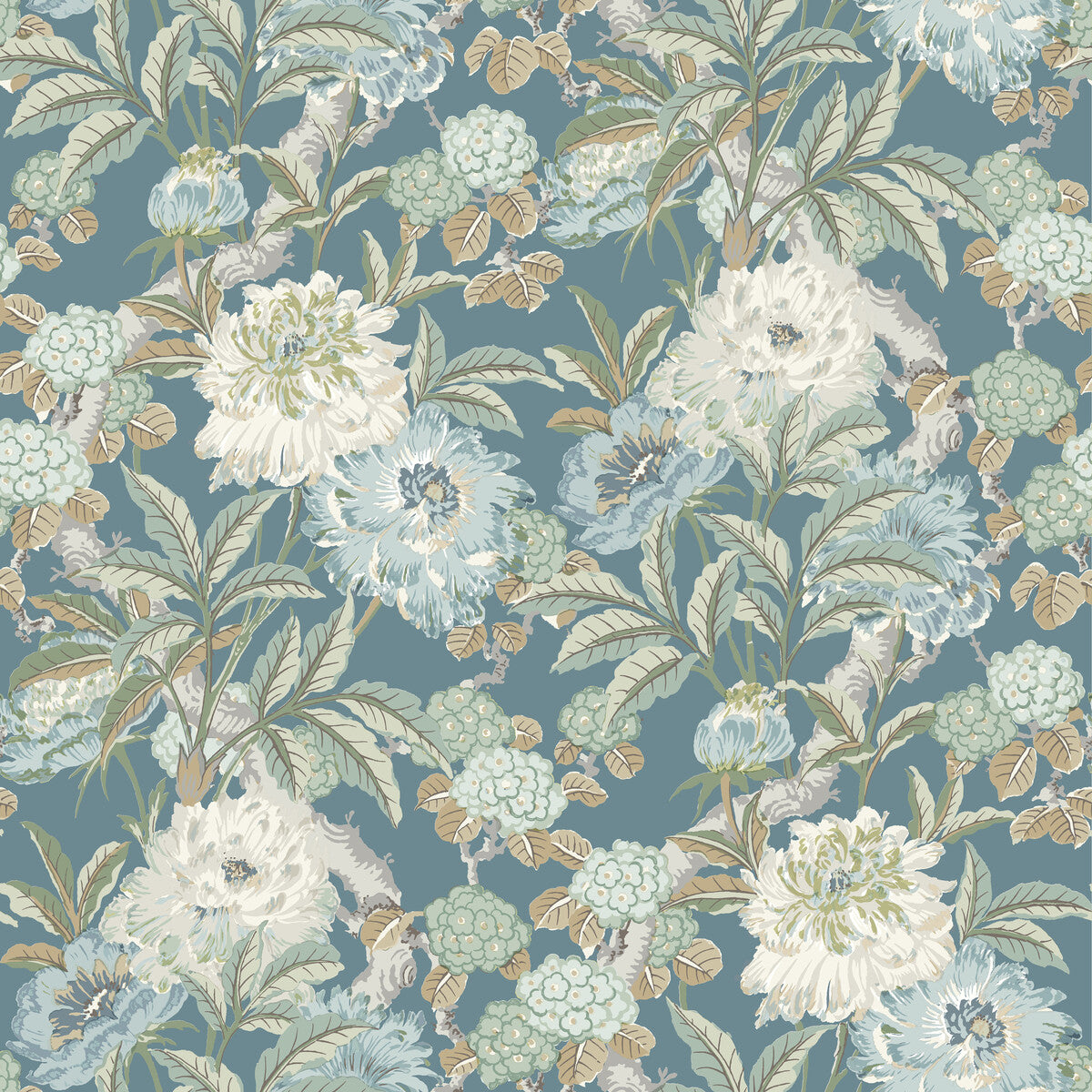 BW45095-5 SUMMER PEONY DENIM G P & J BAKER Wallpaper