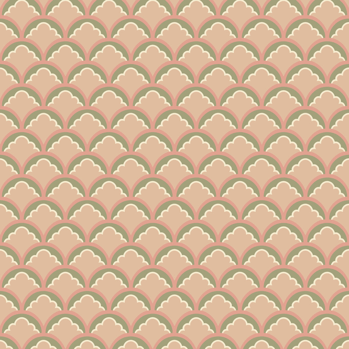 BW45099-2 MOUNT TEMPLE SMALL BLUSH/GREEN G P & J BAKER Wallpaper