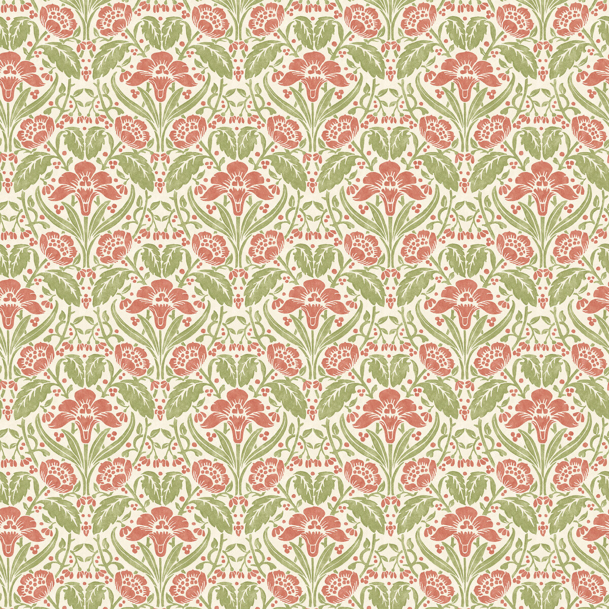 BW45101-1 IRIS MEADOW PINK/GREEN G P & J BAKER Wallpaper