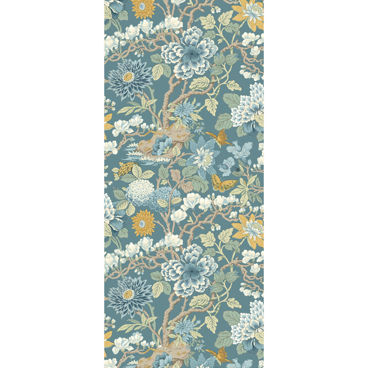 BW45121-3 LITTLE MAGNOLIA DENIM/OCHRE G P & J BAKER Wallpaper