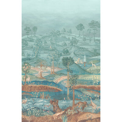BW45150-2 ROYAL PARK PANEL TEAL G P & J BAKER Wallpaper