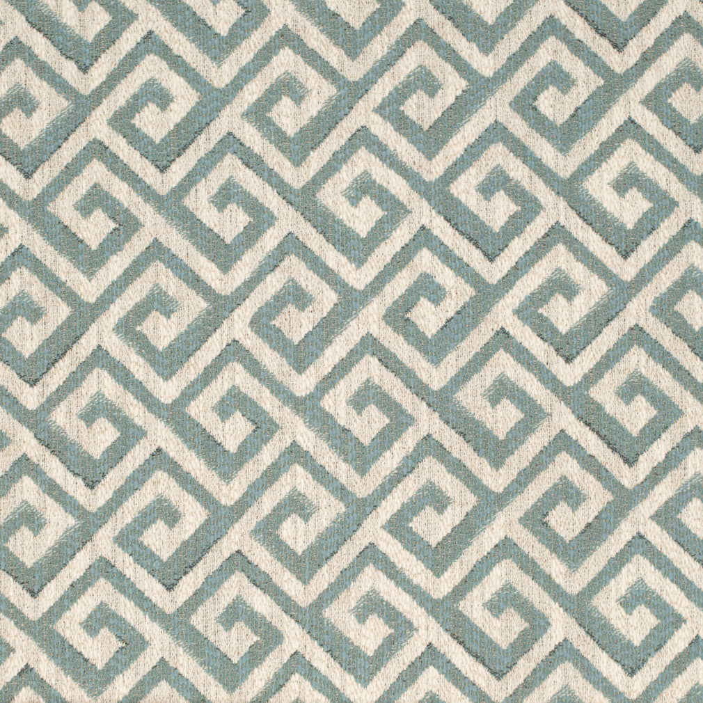 CB600-278 Abstract & Geometric,Greek Key Aqua & Teal Charlotte Fabrics Woven Patterns