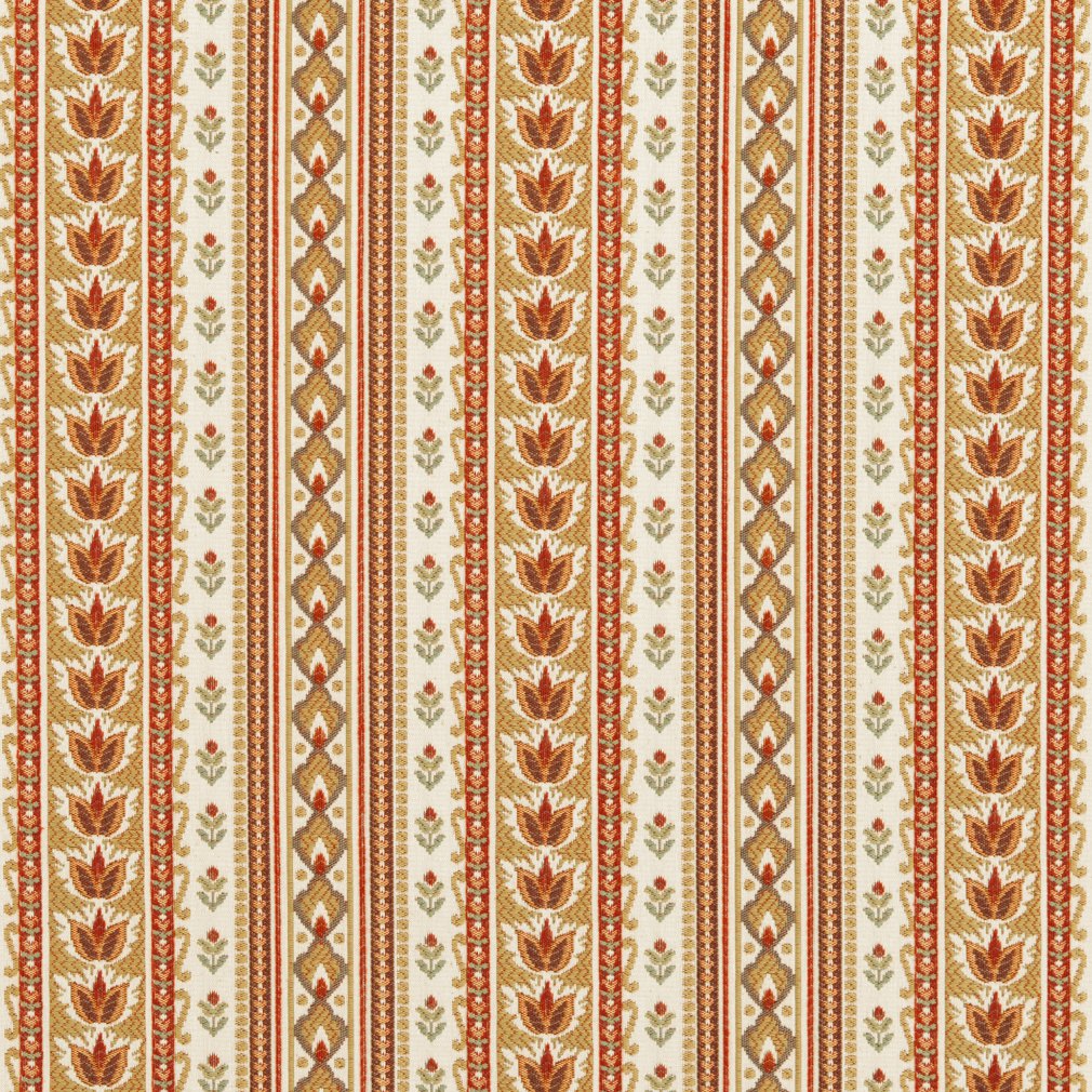 CB800-102 Stripe Coral & Peach Charlotte Fabrics Woven Patterns