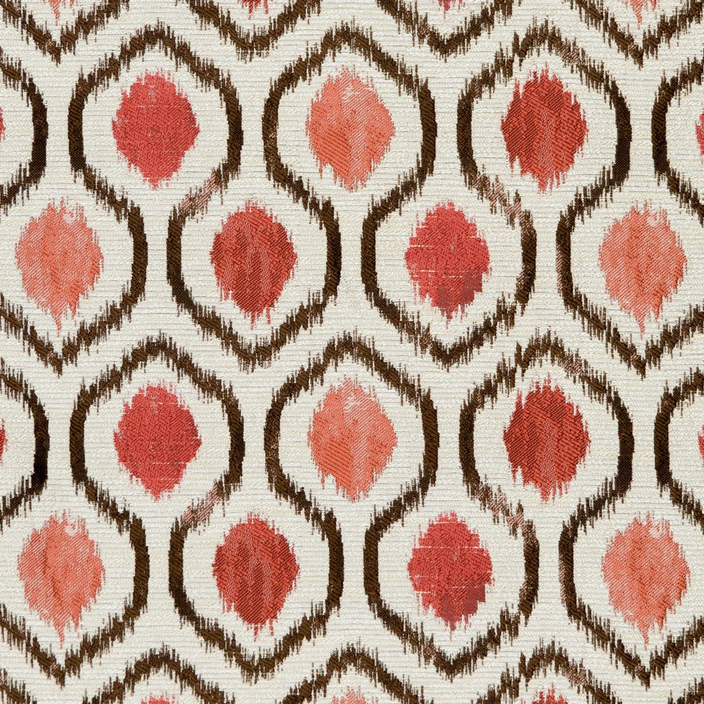 CB800-110 Abstract & Geometric Brown,Coral & Peach Charlotte Fabrics Woven Patterns