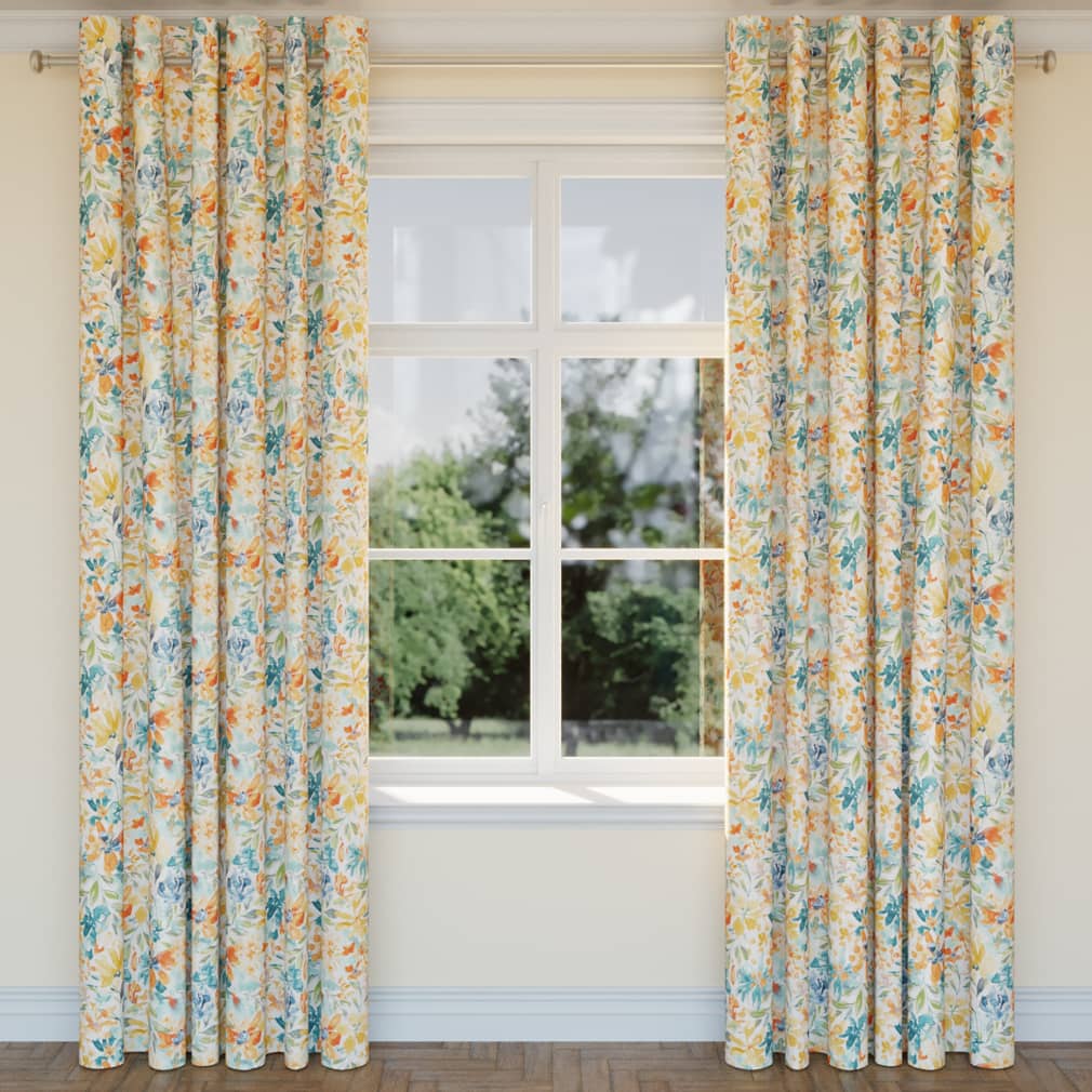 CB800-279 Floral nan Aqua & Teal,Orange & Rust Charlotte Colors
