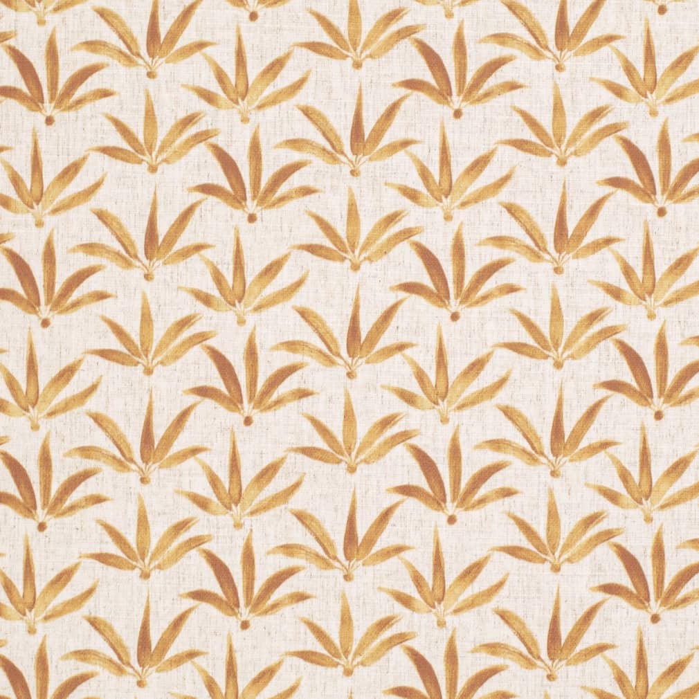 CB900-136 Abstract & Geometric,Leaves Gold & Yellow Charlotte Fabrics Linen,Prints