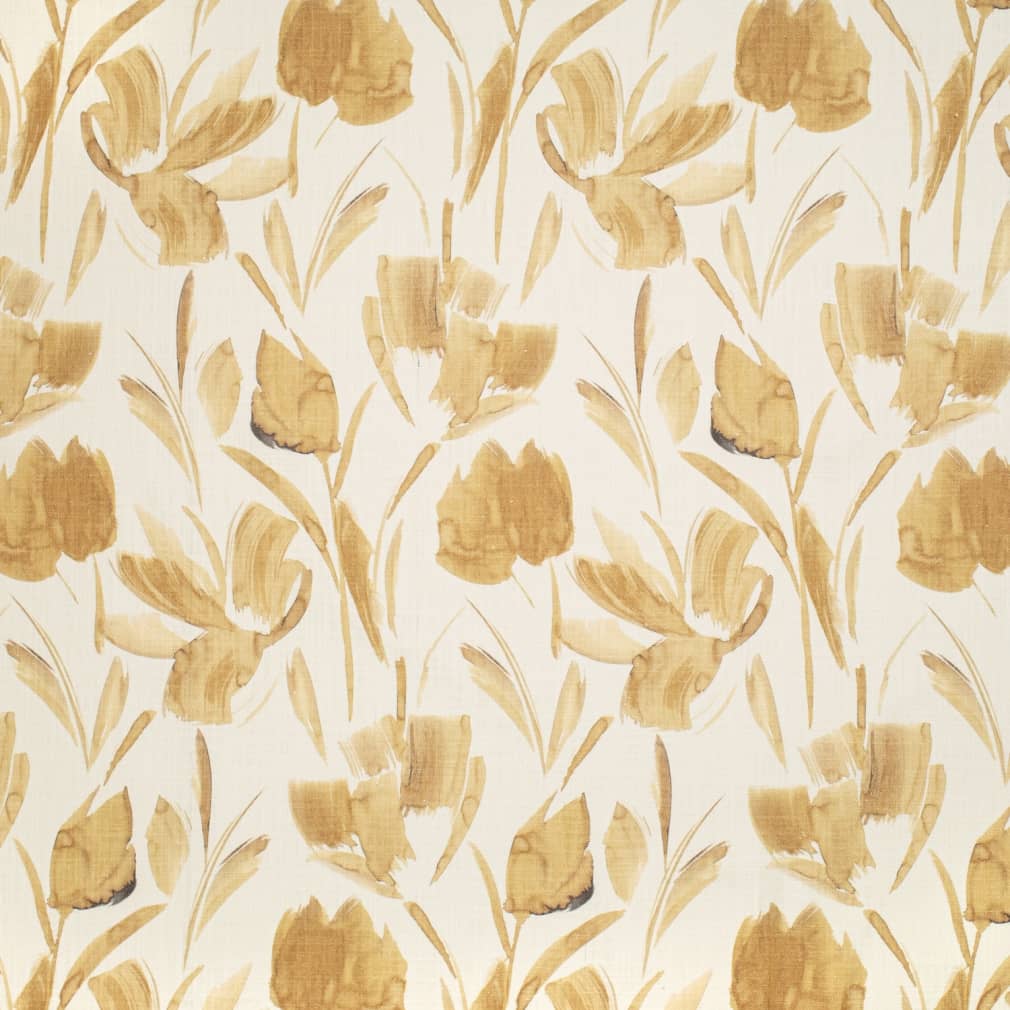 CB900-140 Floral Gold & Yellow Charlotte Fabrics Linen,Prints