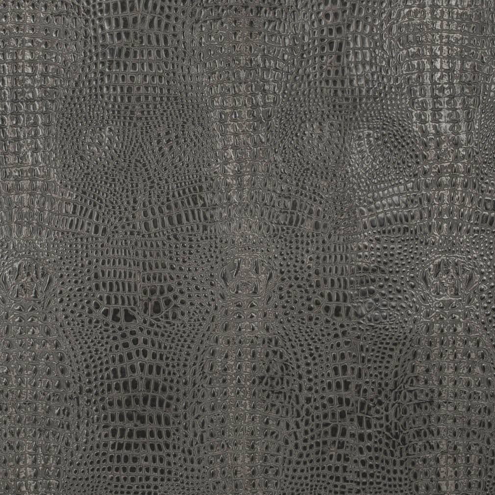 Caiman Gunmetal Exotic Grey & Silver Charlotte Fabrics Genuine Leather