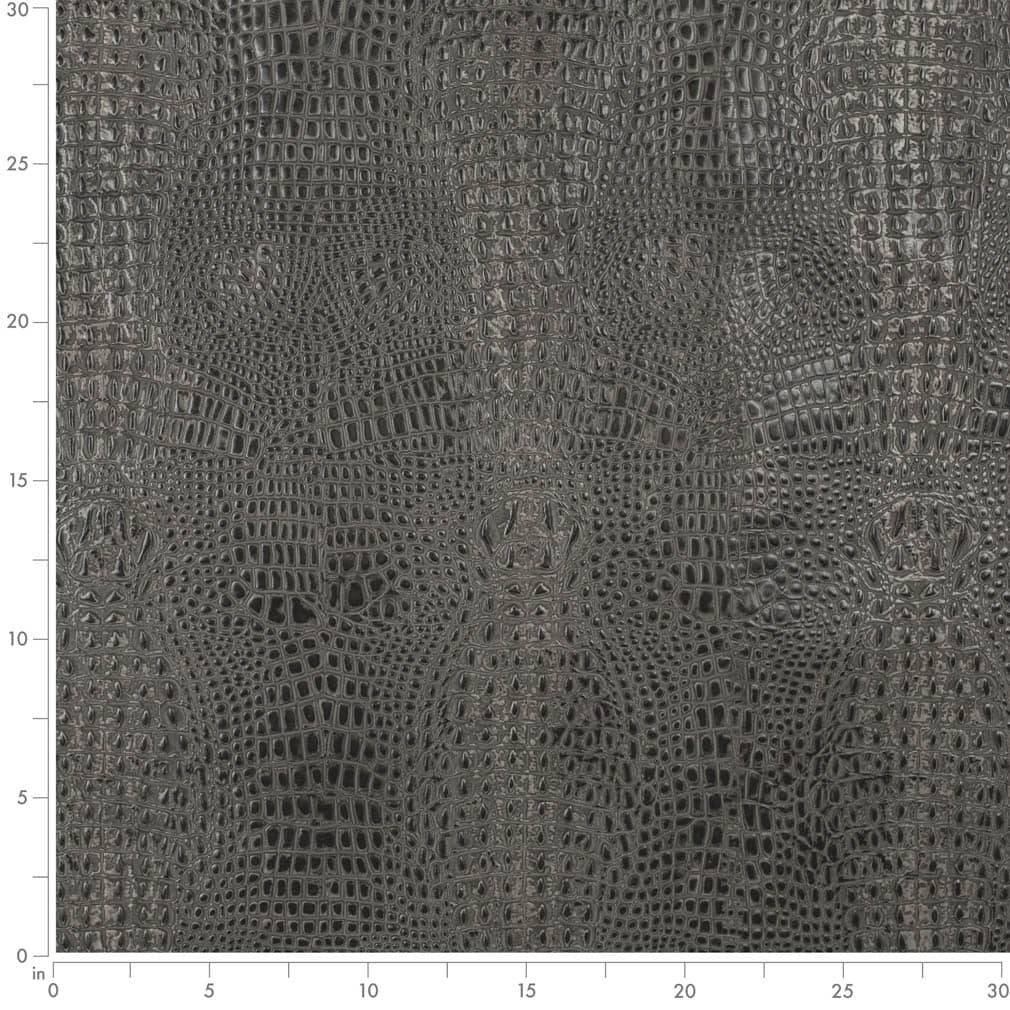 Caiman Gunmetal Grey & Silver Charlotte Fabrics Genuine Leather