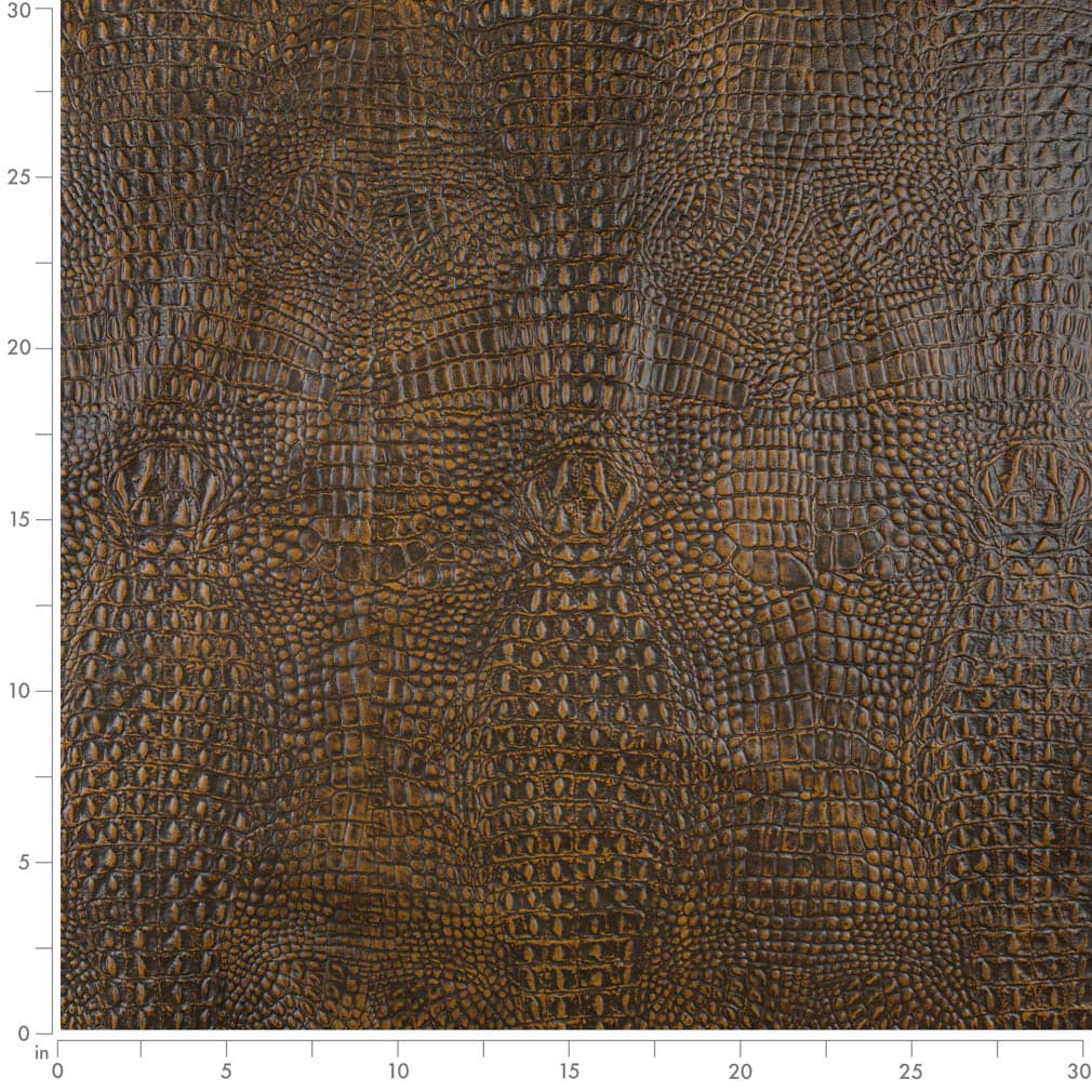 Caiman Saddle Brown Charlotte Fabrics Genuine Leather