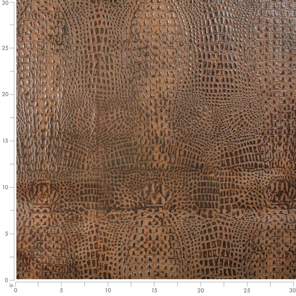 Caiman Umber Brown Charlotte Fabrics Genuine Leather