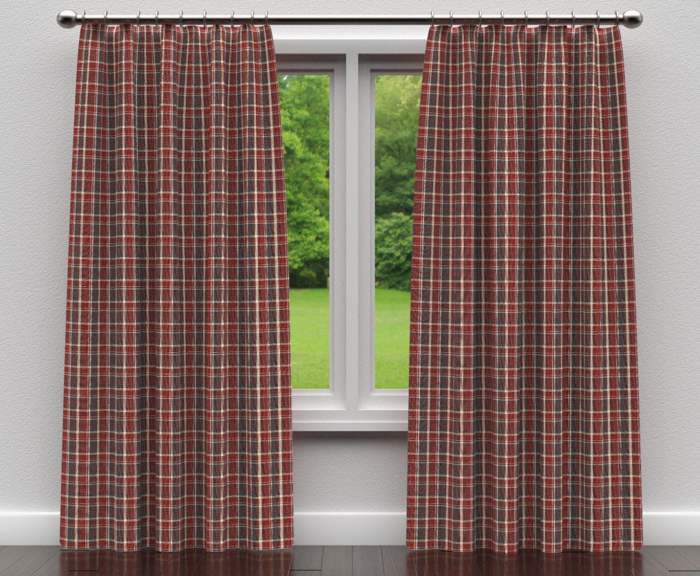 D101 Plaid Brick Plaid Blue,Red & Burgundy Charlotte Fabrics