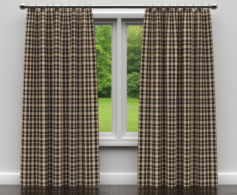 D103 Plaid Onyx Plaid Black Charlotte Fabrics