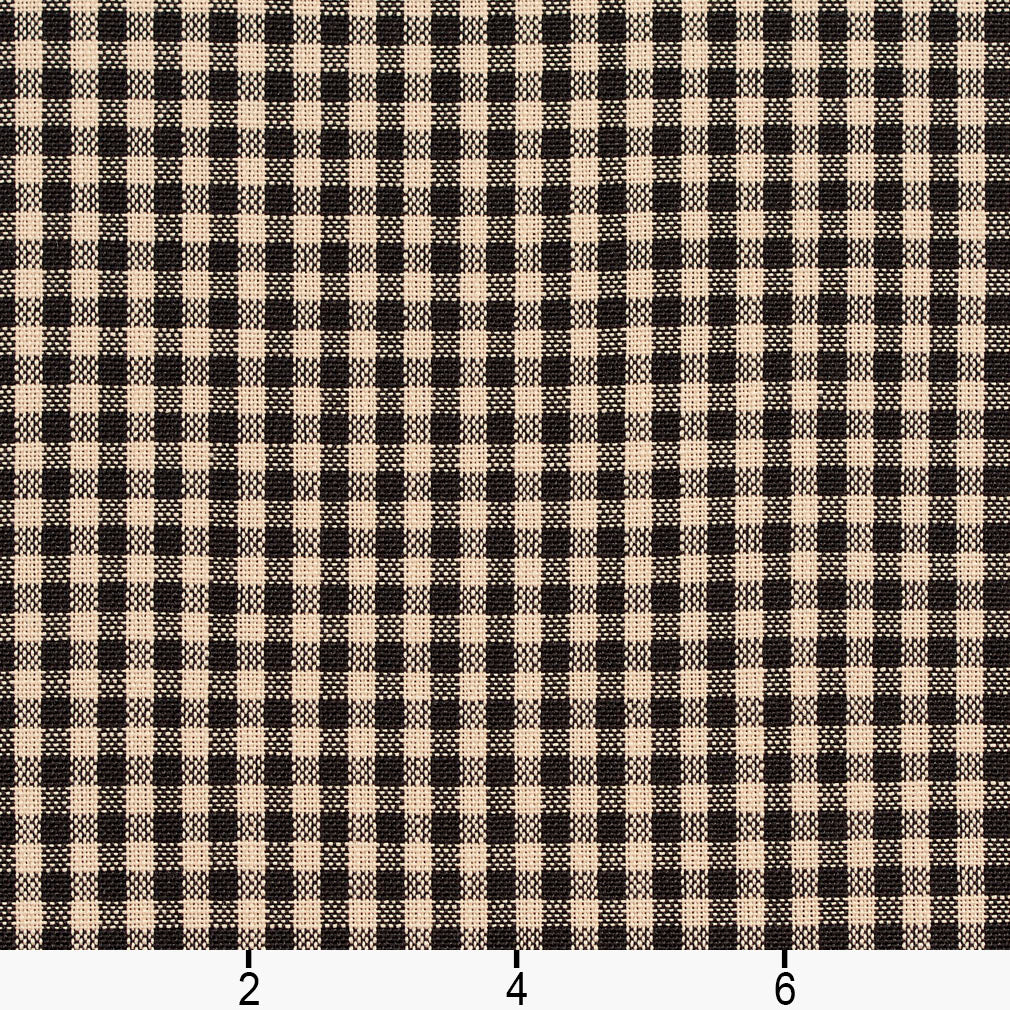 D117 Check & Houndstooth,Small Scale Onyx Gingham Black Charlotte Fabrics