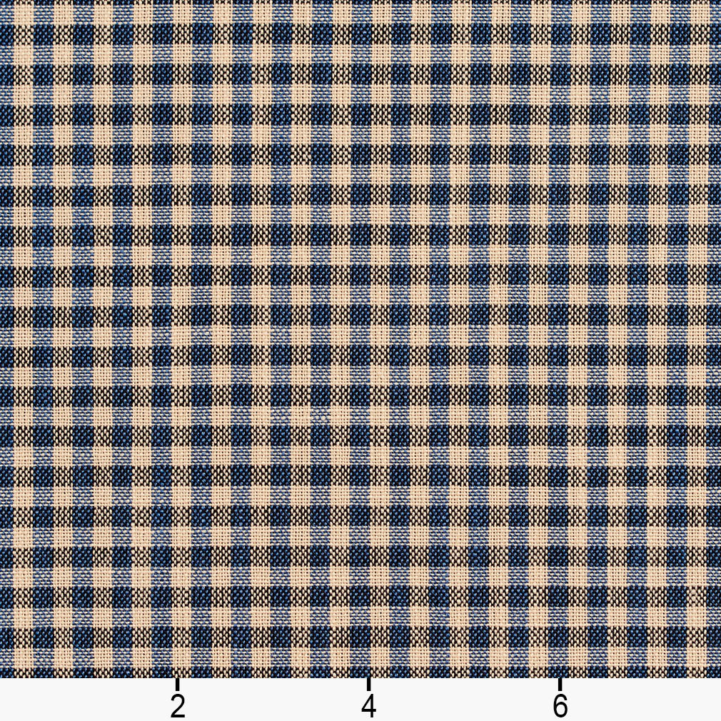 D120 Check & Houndstooth,Small Scale Indigo Gingham Blue Charlotte Fabrics