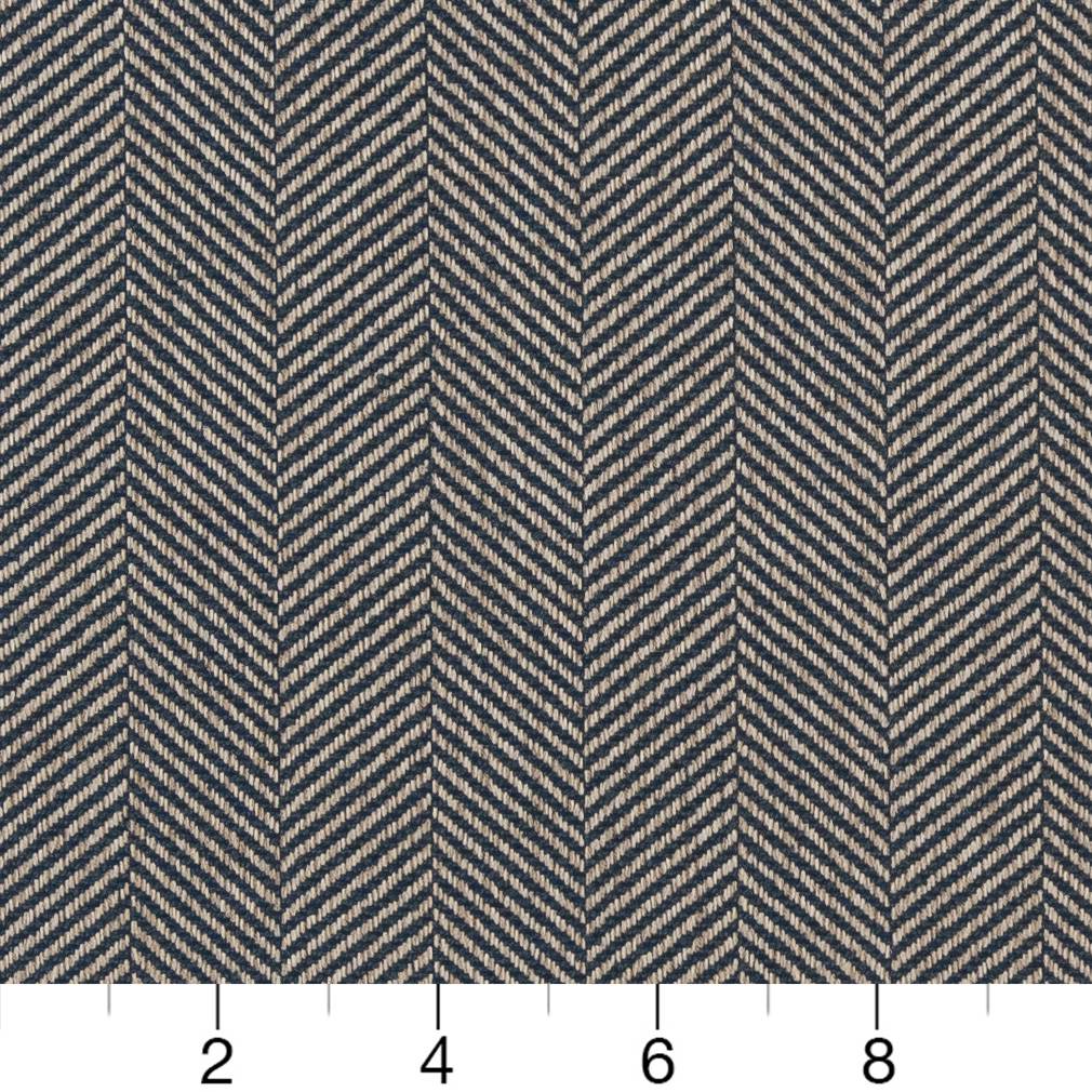 D1237 Herringbone & Chevron Indigo Chevron Blue Charlotte Fabrics